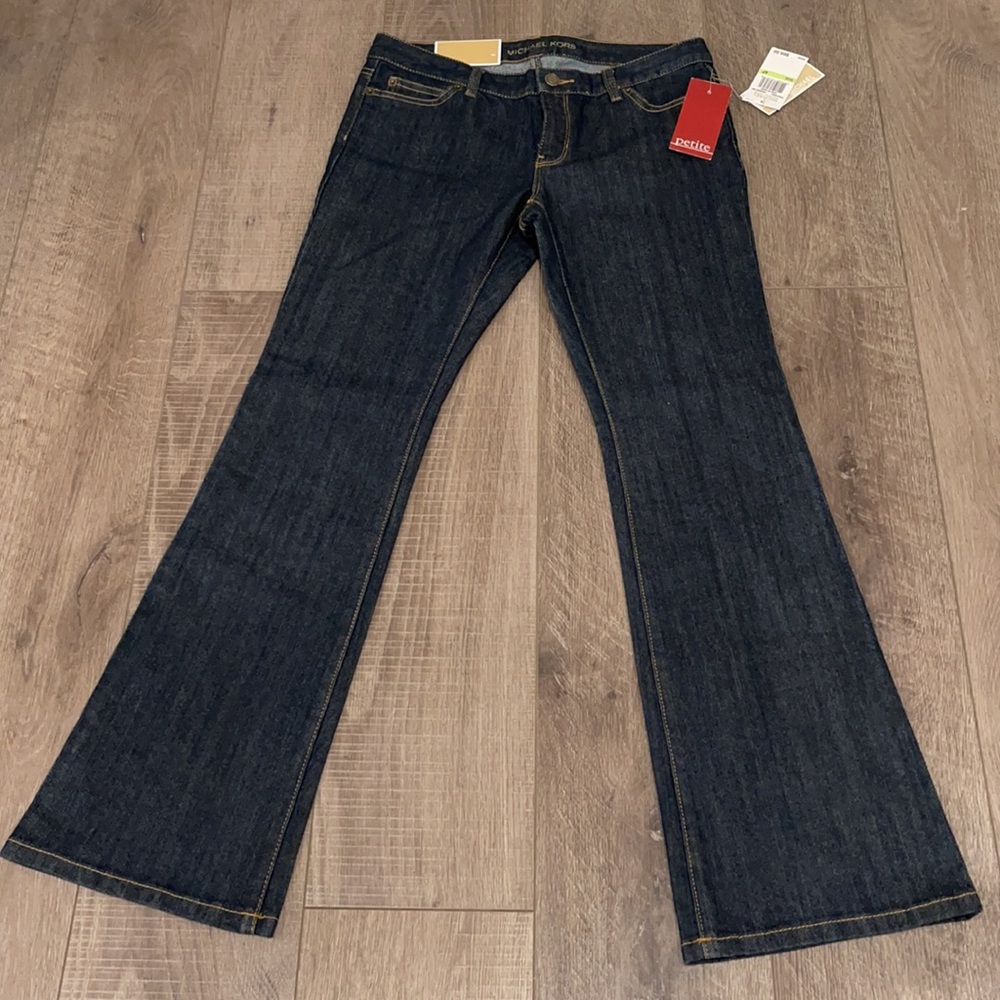 Michael, Michael Kors Stretch Boot Cut Sausalito Blue Petite Jeans Size 4